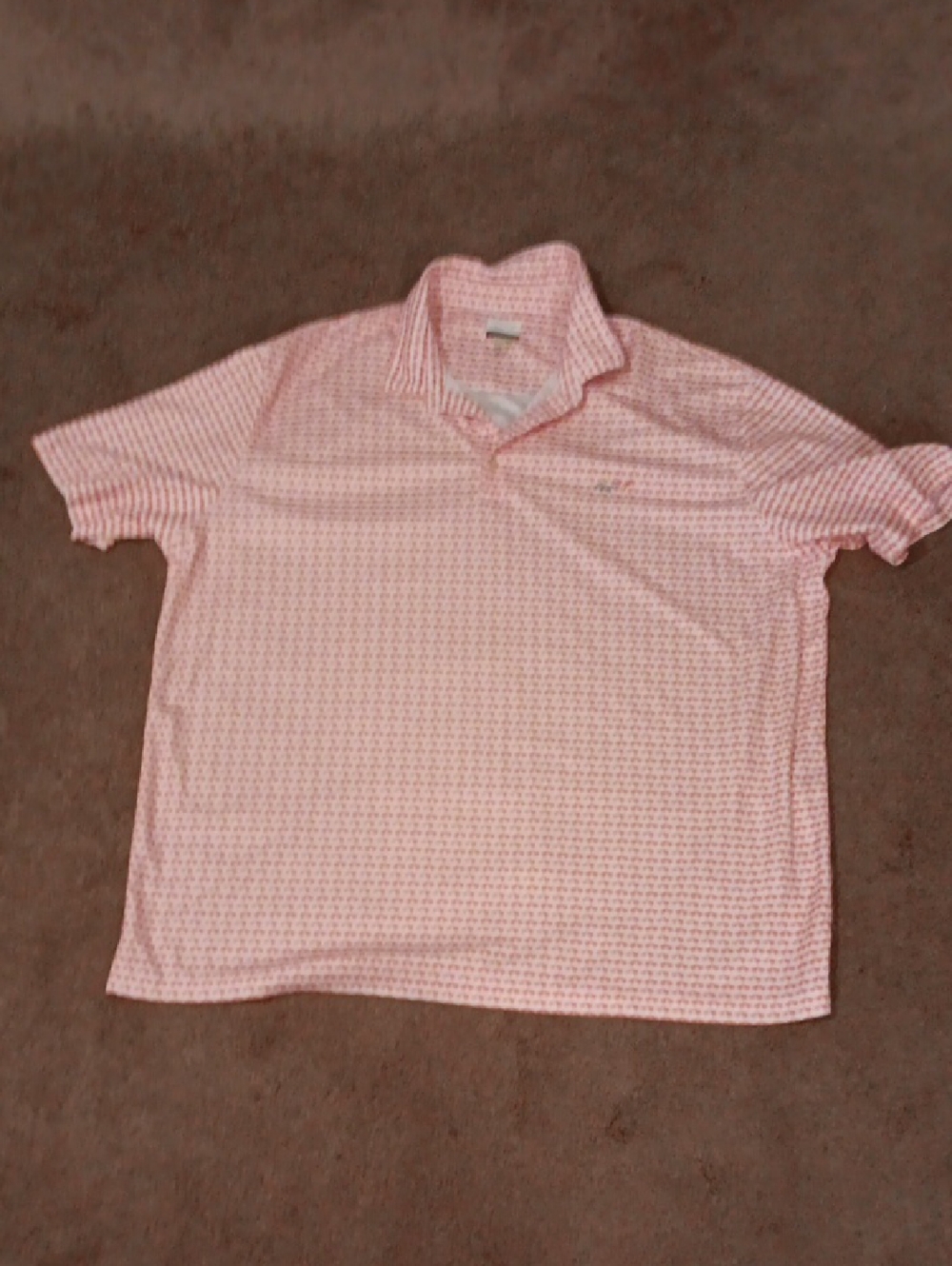 Greg Norman Collection Light Pink Geo-Print Polo